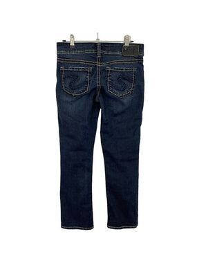 Silver Jeans Suki Capri Sz 26 Dark Wash Denim Straight Crop Stretch Casual VGUC